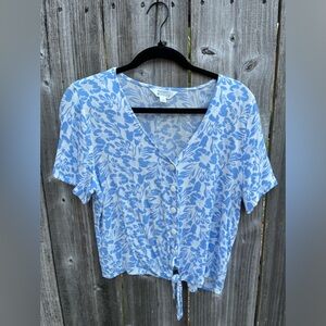 Short Sleeve Floral Pattern Blouse